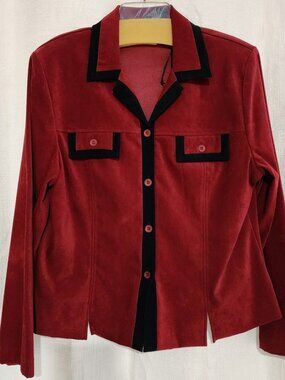 Women's Blazer Jacket Red Black Size 14